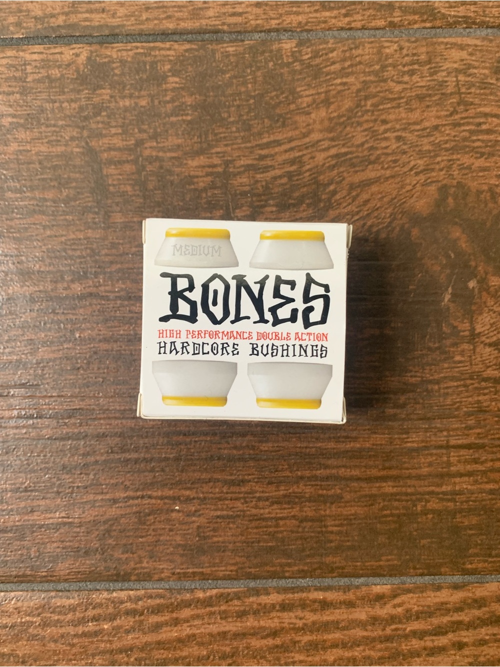 Bones Hardcore Bushings - White with Yellow Accents